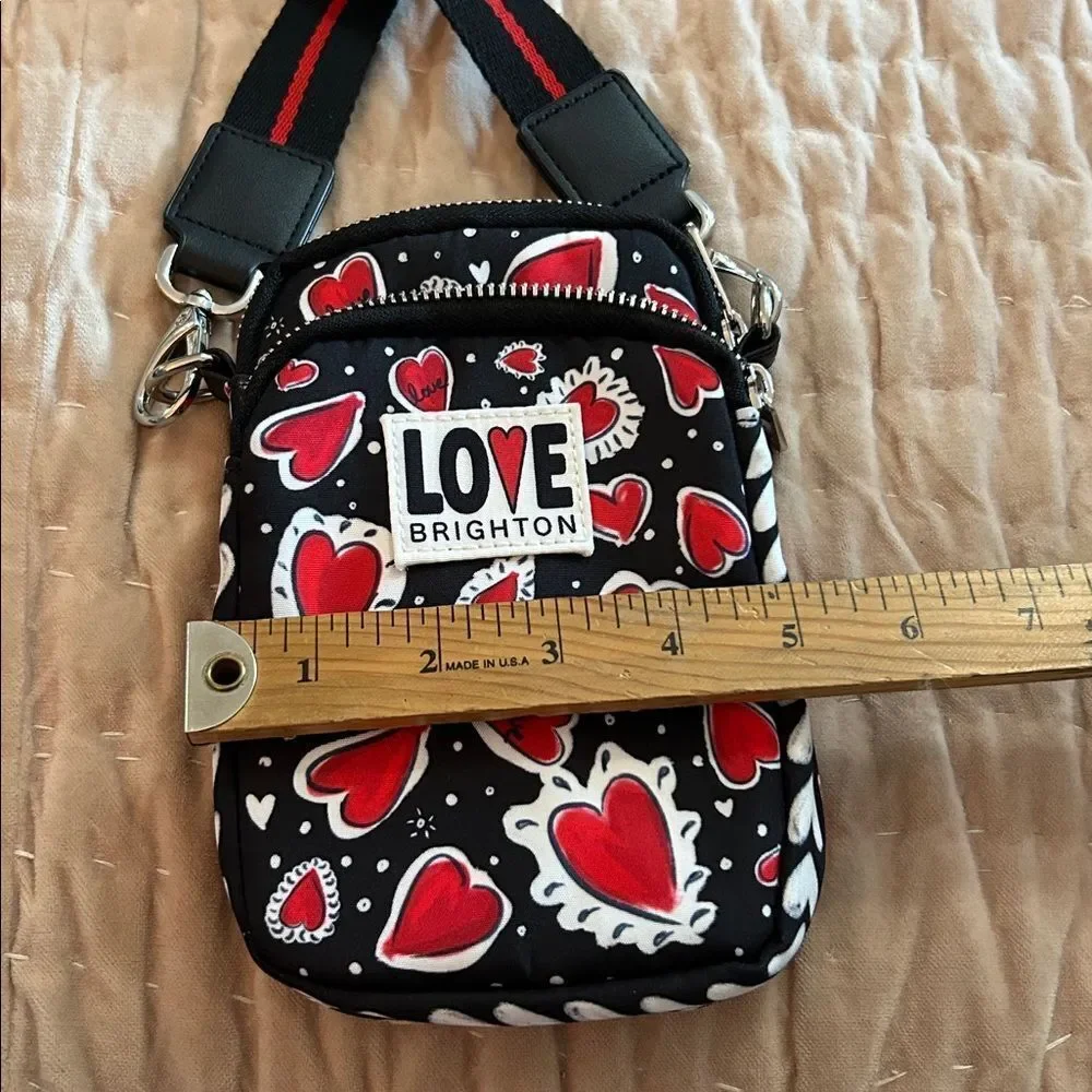 Brighton Love Heart Phone/wallet  Bag - Black and Red